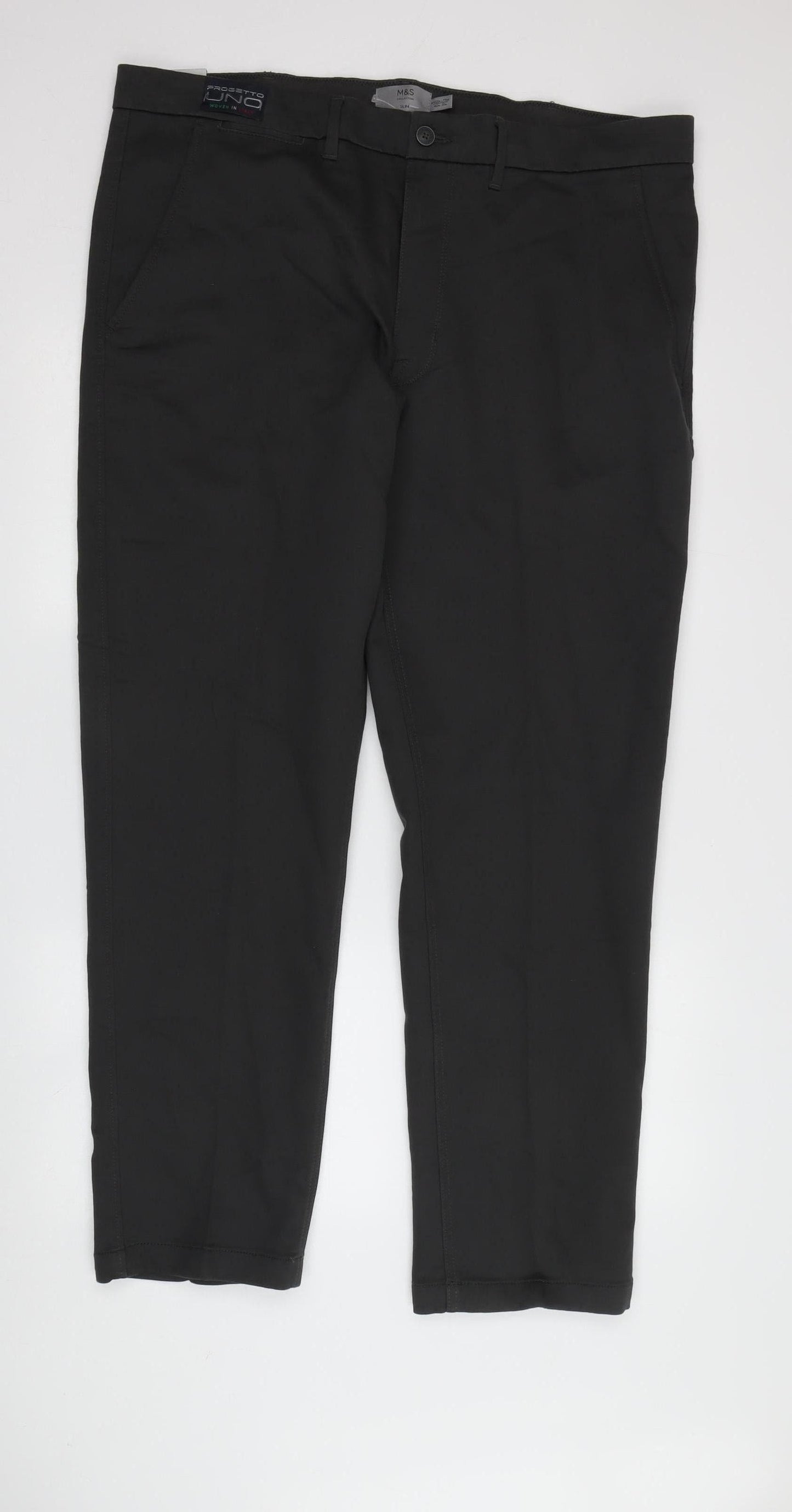 Marks and Spencer Men's Black Slim Fit Chino Trousers