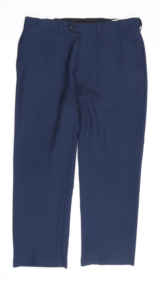 Haggar Men's Blue Classic Fit Dress Pants 38x30