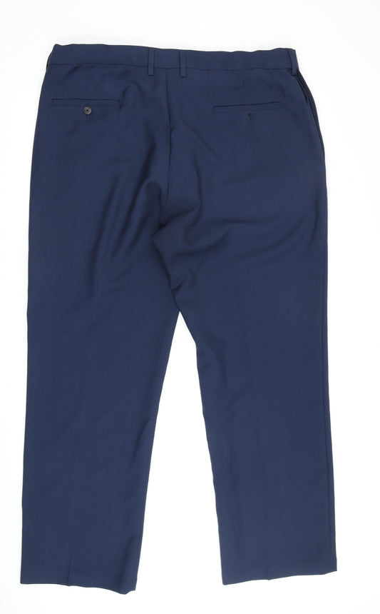 Haggar Men's Blue Classic Fit Dress Pants 38x30