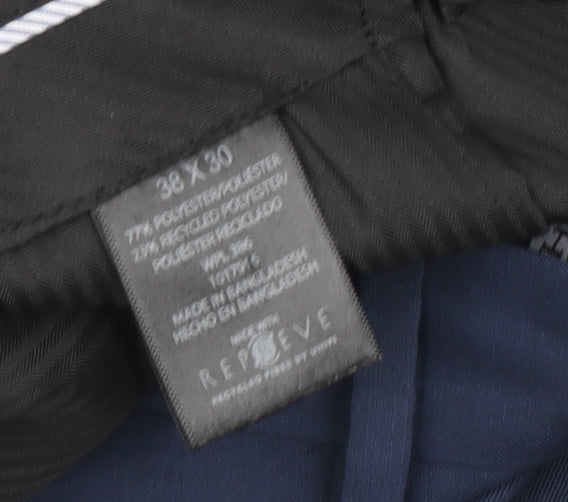 Haggar Men's Blue Classic Fit Dress Pants 38x30