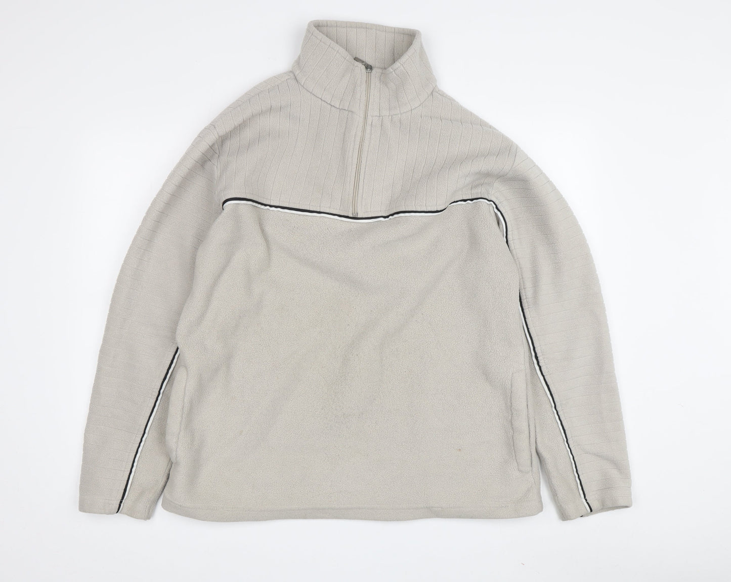Freeport Men's Beige 1/4 Zip Fleece Sweatshirt L