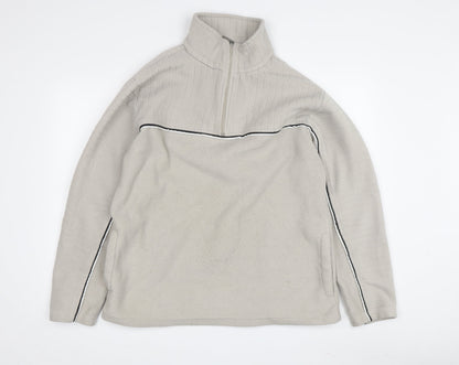 Freeport Men's Beige 1/4 Zip Fleece Sweatshirt L