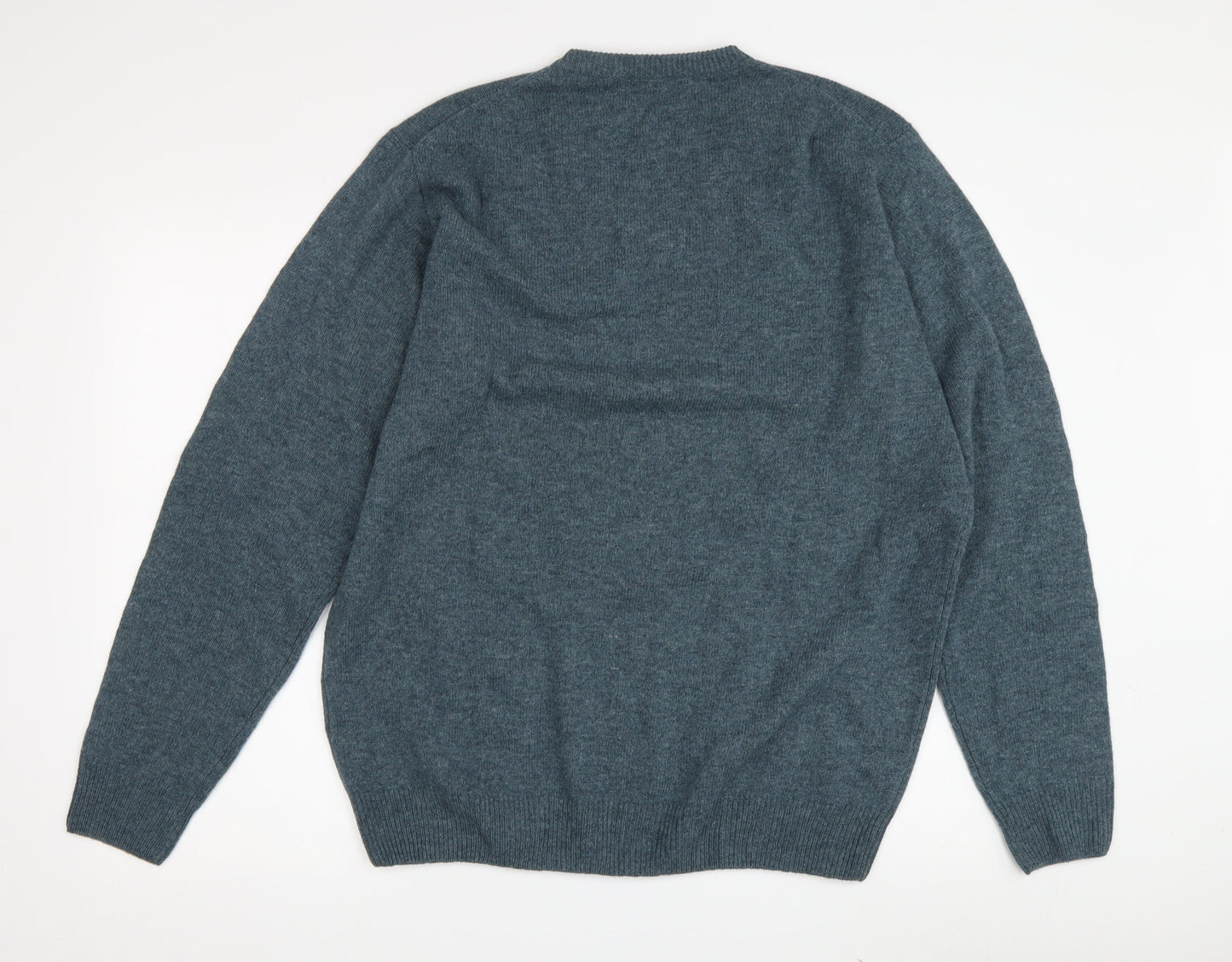 EWM Men's Blue Wool Pullover Jumper Size L V-Neck