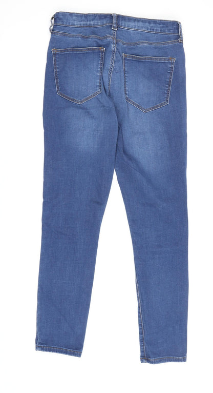 Topshop Women's Blue Skinny Jeans - Size 10, Regular Fit