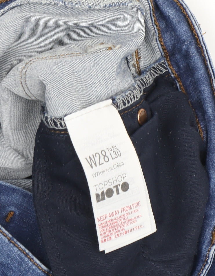 Topshop Women's Blue Skinny Jeans - Size 10, Regular Fit