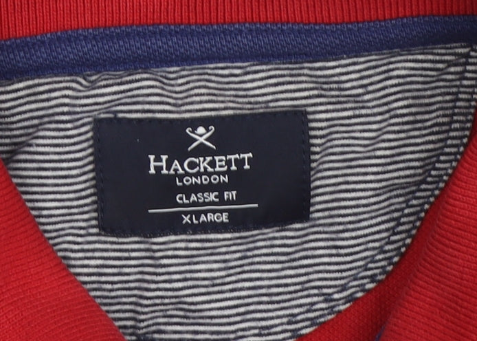 Hackett Men's Red XL Polo Shirt - Classic Fit