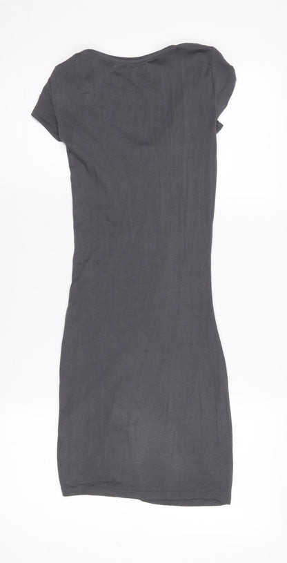Bershka Women's Black Bodycon Dress S Short Sleeve