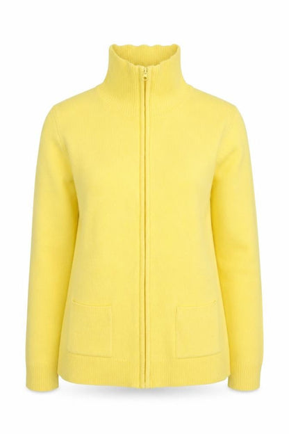 Womens UK Size M Damart Yellow Full Zip Jumper