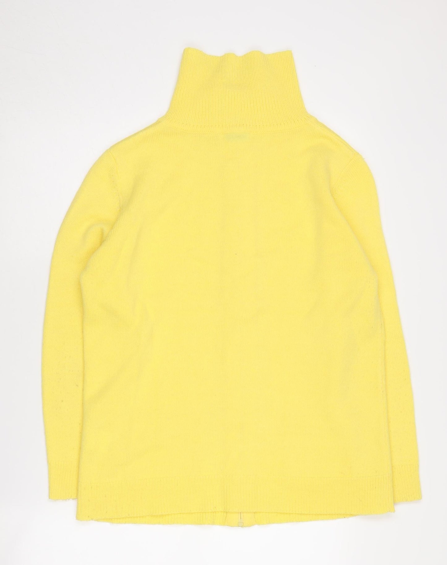 Damart Women's Yellow Full Zip Acrylic Jumper M