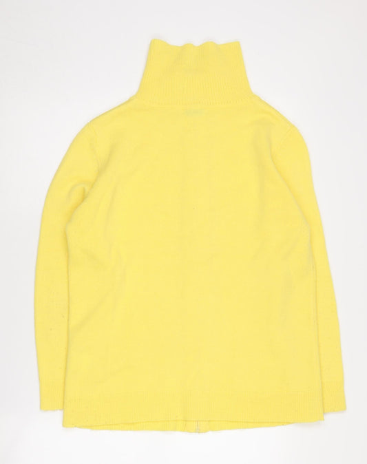 Damart Women's Yellow Full Zip Acrylic Jumper M