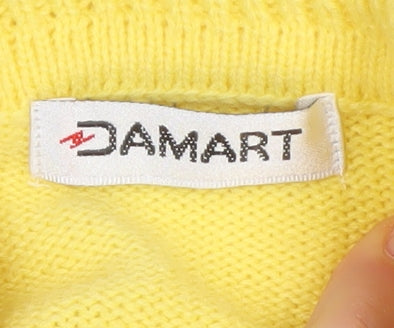 Damart Women's Yellow Full Zip Acrylic Jumper M