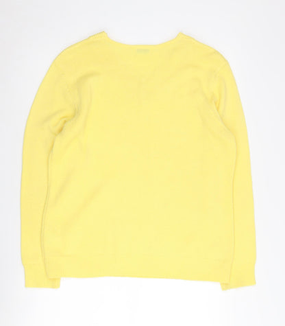 Damart Women's Yellow V-Neck Pullover Jumper L