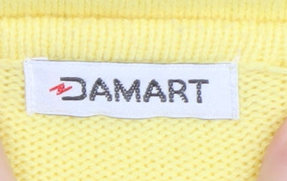 Damart Women's Yellow V-Neck Pullover Jumper L