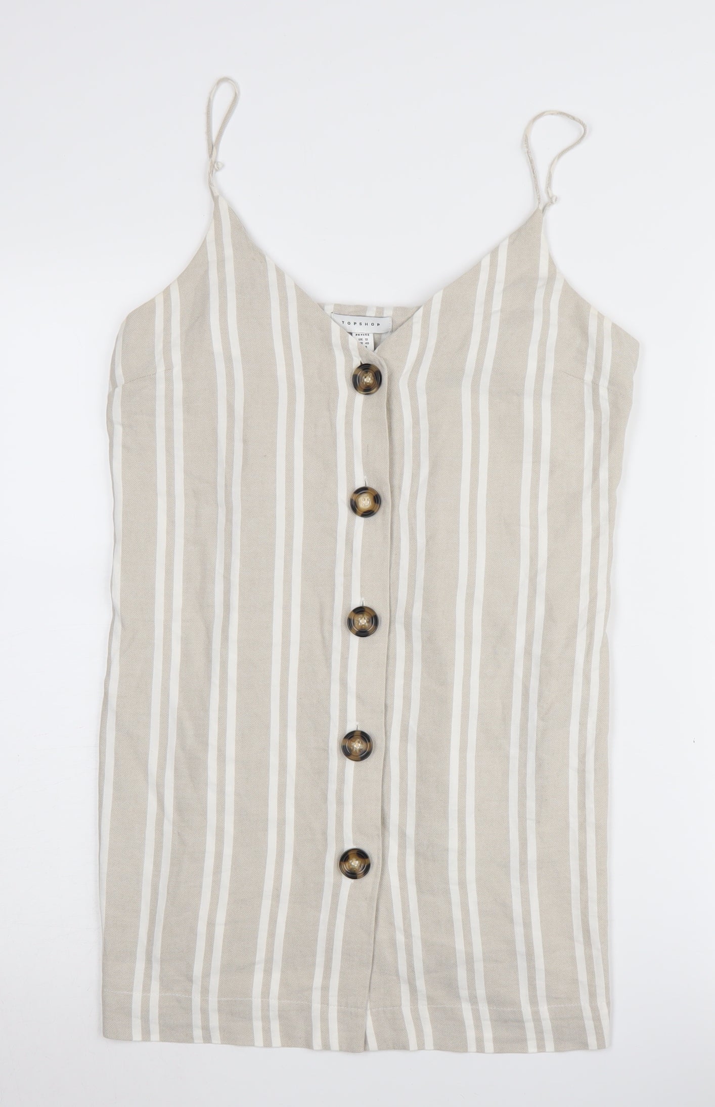 Womens UK Size 12 Topshop Beige Camisole Tank