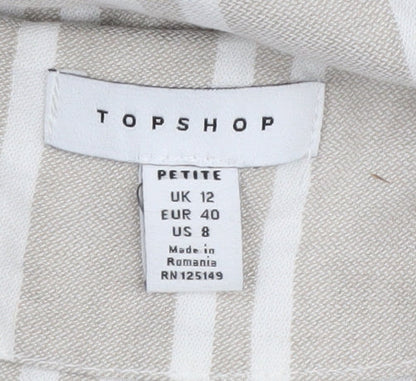 Womens UK Size 12 Topshop Beige Camisole Tank
