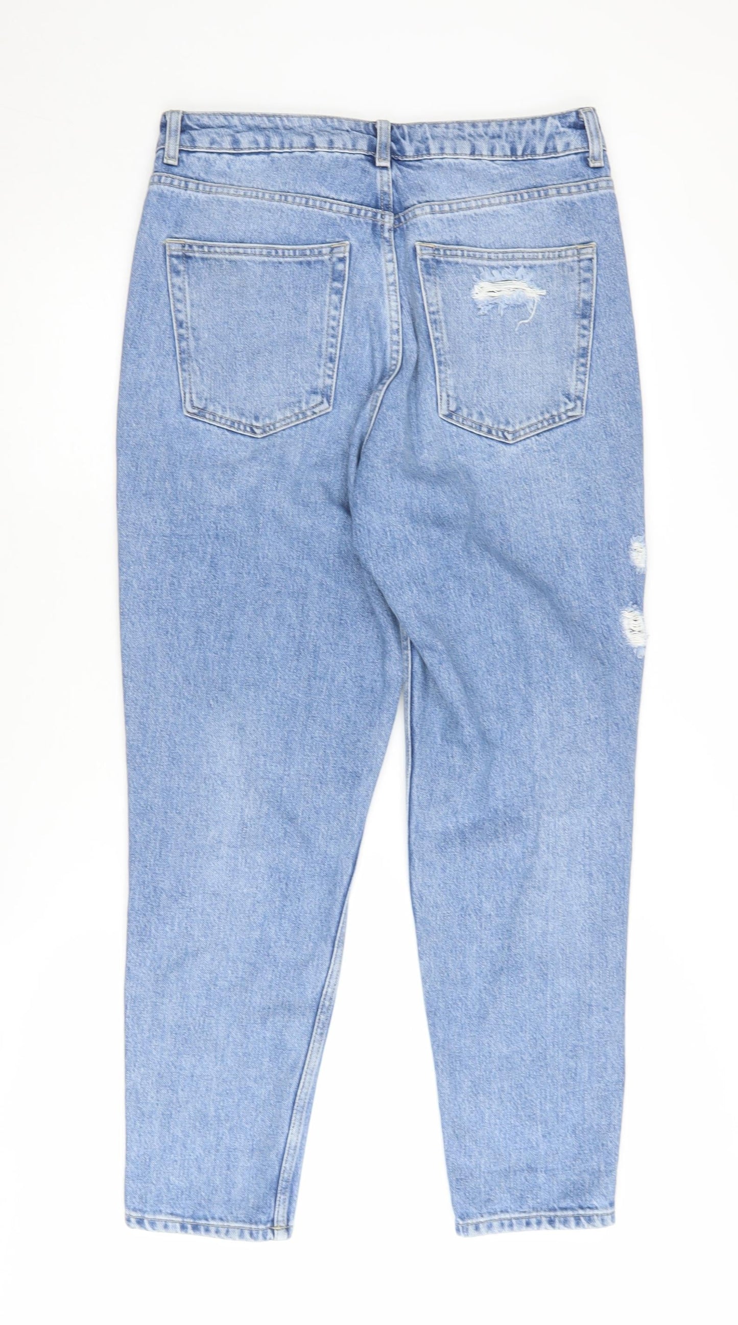 Topshop Women’s Blue Mom Jeans Size 12 - Distressed
