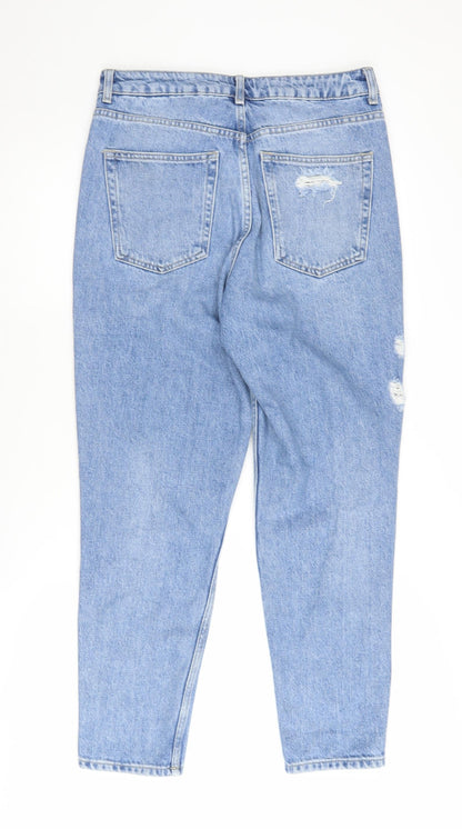 Topshop Women’s Blue Mom Jeans Size 12 - Distressed