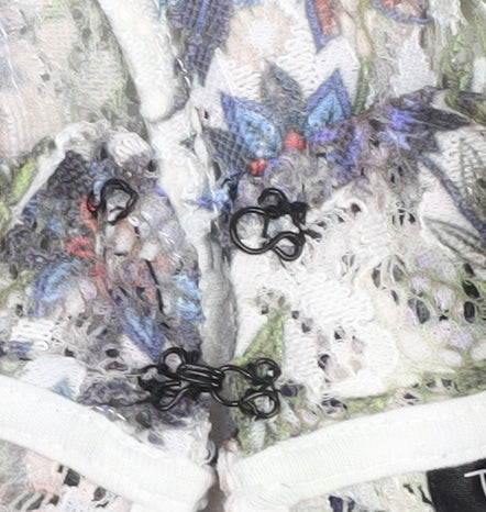 Topshop Women's Multicoloured Floral Crop Blouse Size 8