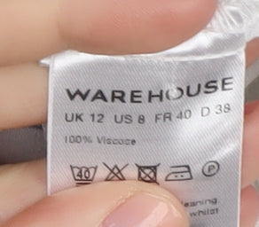 Womens UK Size 12 Warehouse White Basic Blouse