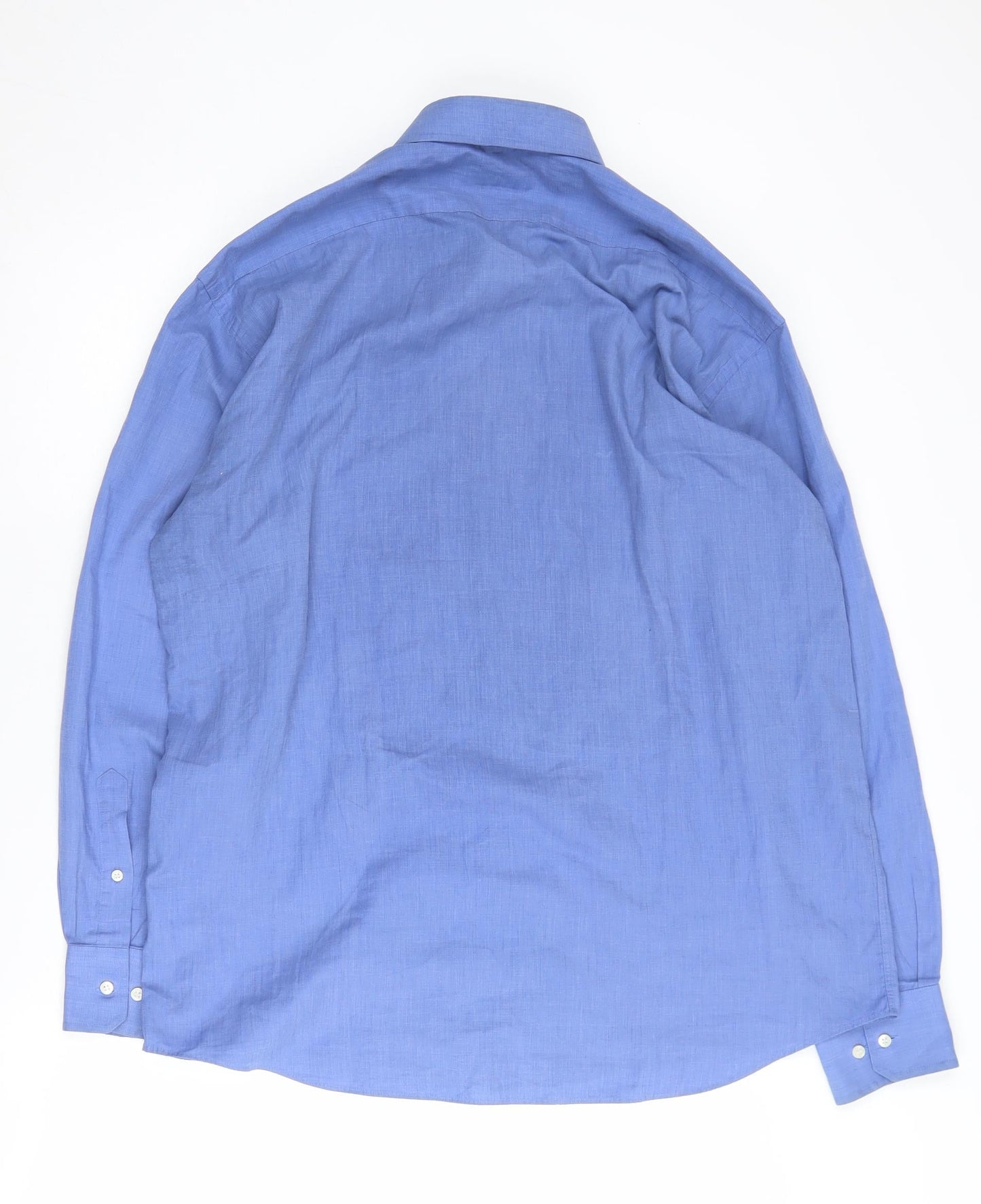 Daniel Hechter Men's Casual Blue Button-Up Shirt Size 16.5