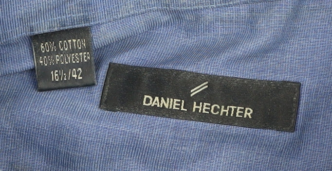 Daniel Hechter Men's Casual Blue Button-Up Shirt Size 16.5