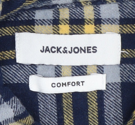 Jack & Jones Men's Blue Plaid Casual Shirt S