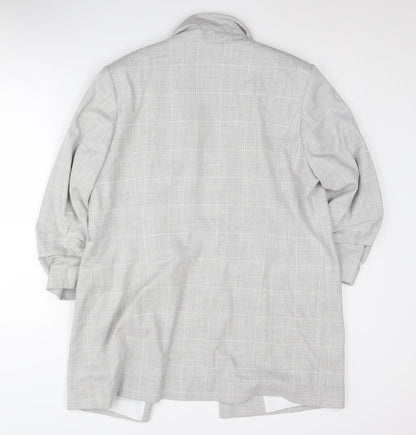 River Island Women's Grey Check Blazer, Size 16