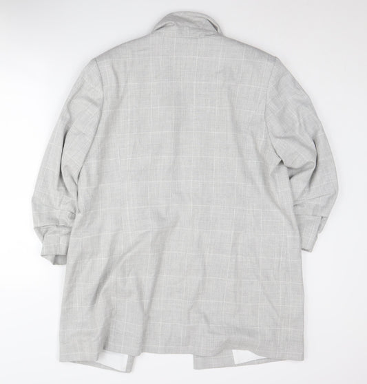River Island Women's Grey Check Blazer, Size 16