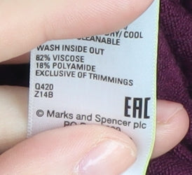 Womens UK Size S Marks and Spencer Purple Cardigan Jumper