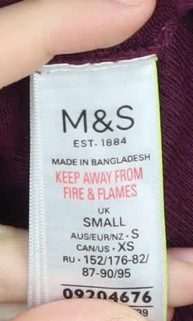 Womens UK Size S Marks and Spencer Purple Cardigan Jumper