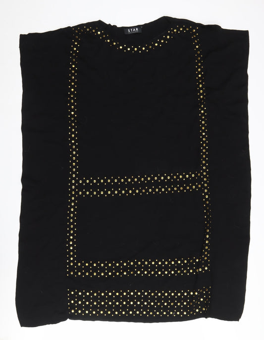 Womens UK Size 12 Star by Julien Macdonald Black Tunic Jumper