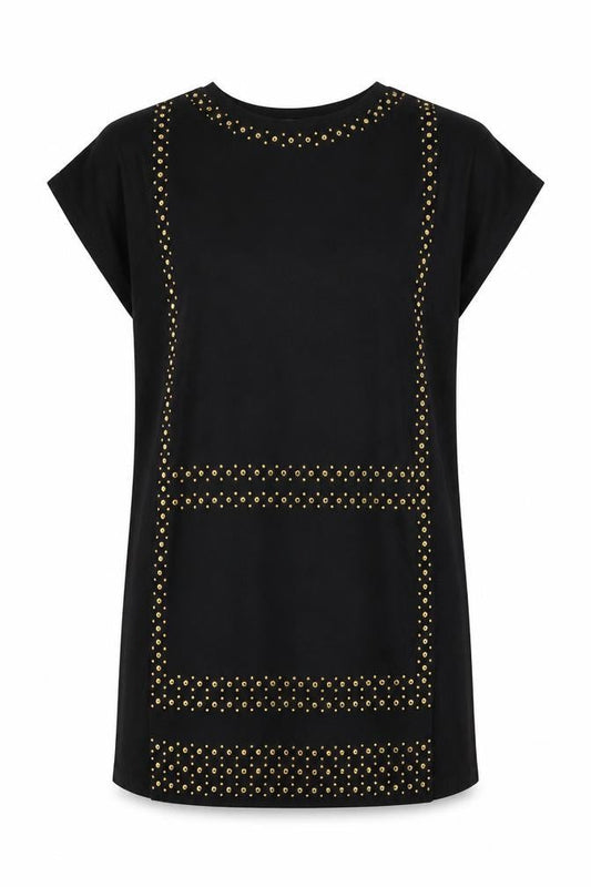 Womens UK Size 12 Star by Julien Macdonald Black Tunic Jumper