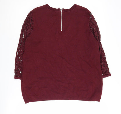 Womens UK Size 12 Marks and Spencer Red Pullover Jumper