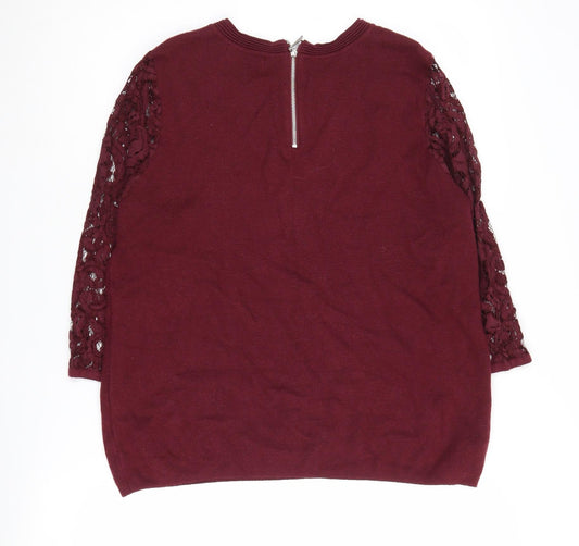 Womens UK Size 12 Marks and Spencer Red Pullover Jumper