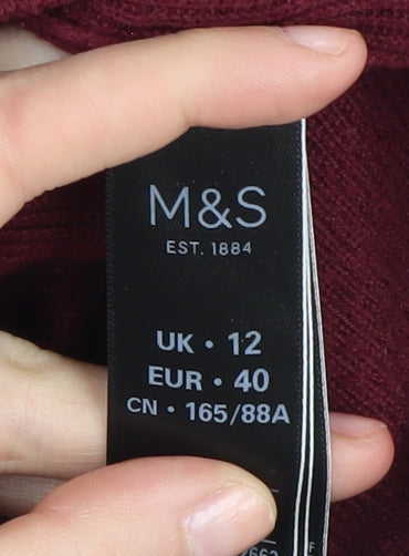 Womens UK Size 12 Marks and Spencer Red Pullover Jumper