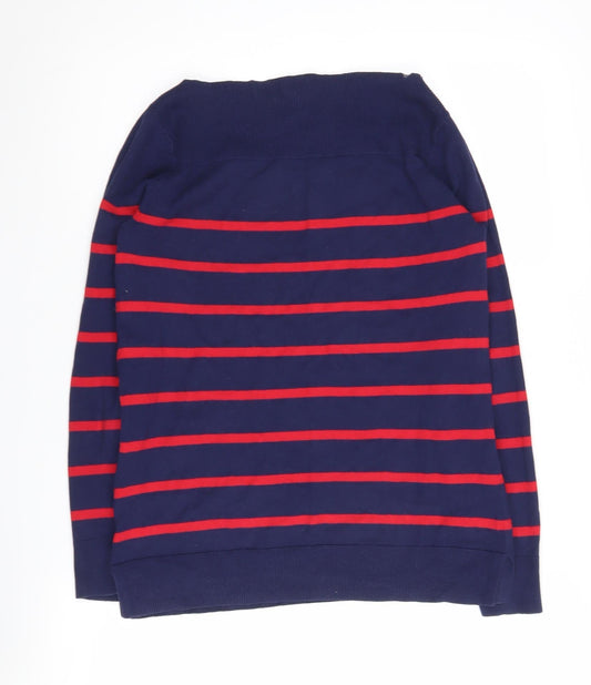 Gap Women's Blue Striped Pullover Jumper Size S