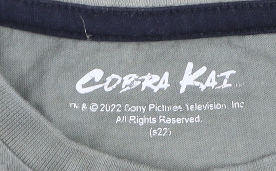 Cobra Kai Boys Green T-Shirt, Size 6 Years, Graphic Print