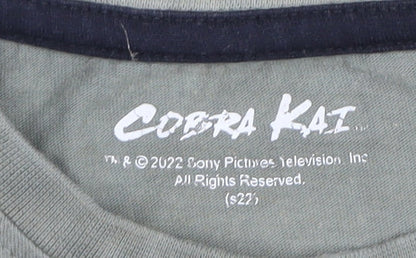 Cobra Kai Boys Green T-Shirt, Size 6 Years, Graphic Print