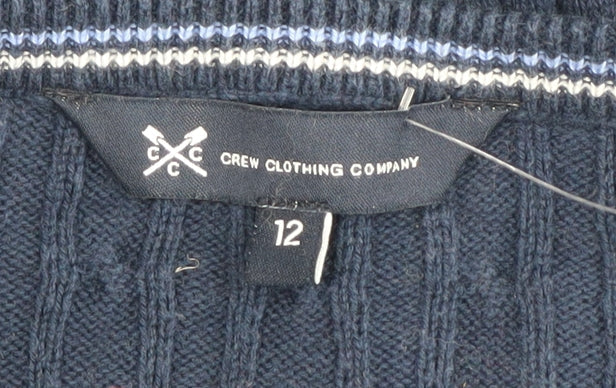 Womens UK Size 12 Crew Clothing Company Blue Pullover Jumper