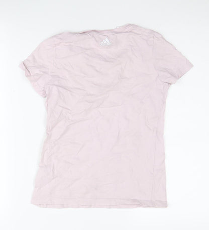 Adidas Girls Pink T-Shirt 11-12 Years Basic Logo Tee