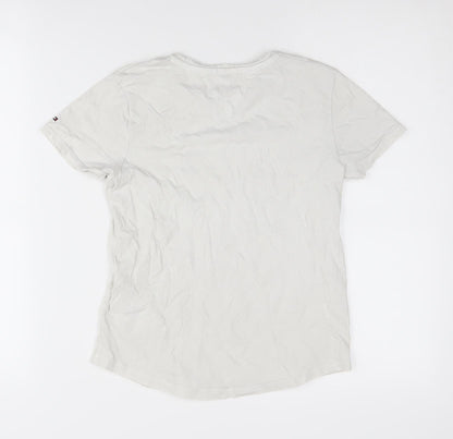 Tommy Hilfiger Girls White T-Shirt Size 12 Years Cotton Logo