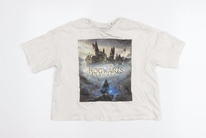 H&M Girls White Graphic T-Shirt, Size 11 Years, Harry Potter