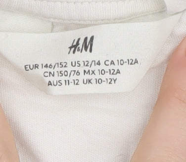 H&M Girls White Graphic T-Shirt, Size 11 Years, Harry Potter
