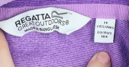 Regatta Girls Purple Half-Zip Sweatshirt 14 Years