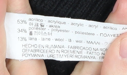 Zara Men's Black Knitted Crew Neck Pullover Jumper M