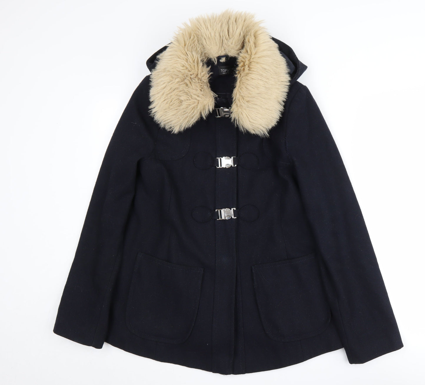Womens UK Size 10 Topshop Black Parka Coat