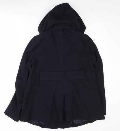 Womens UK Size 10 Topshop Black Parka Coat