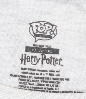Pop Boys Grey Harry Potter T-Shirt 11-12 Years Graphic Print
