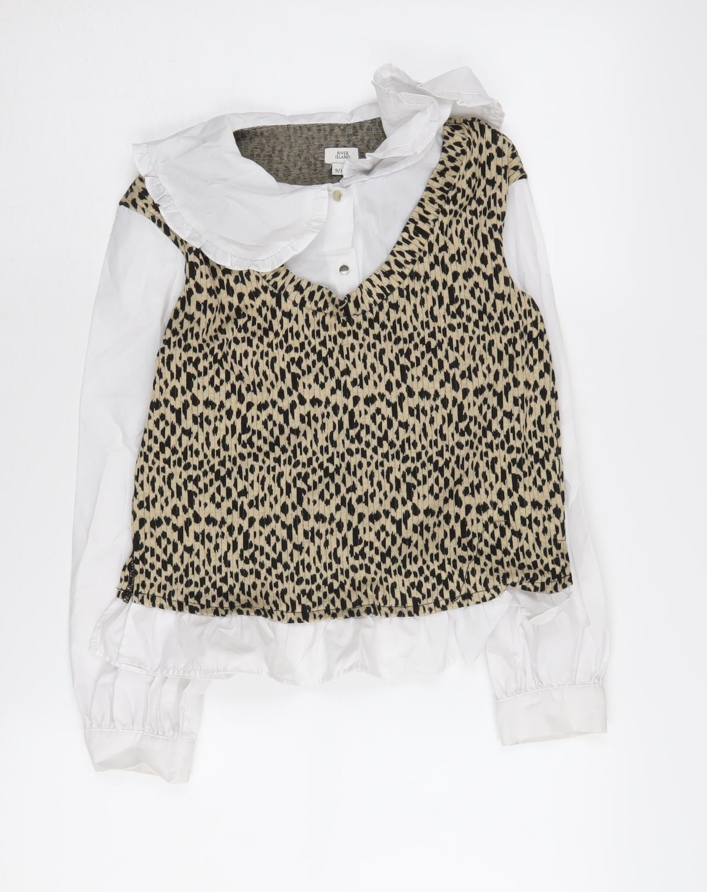 River Island Girls Animal Print Vest 9/10 Years Polyester Blend