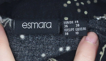 Womens UK Size 10 ESMARA Black Basic Blouse